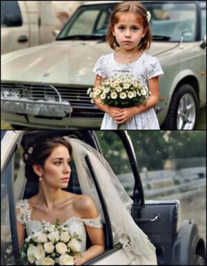 A Little Girl Approached The Wedding Procession
